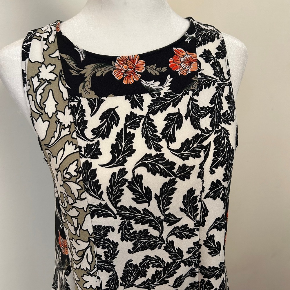 Zara Basic Womens Patchwork Floral Leaf Print Sle… - image 2